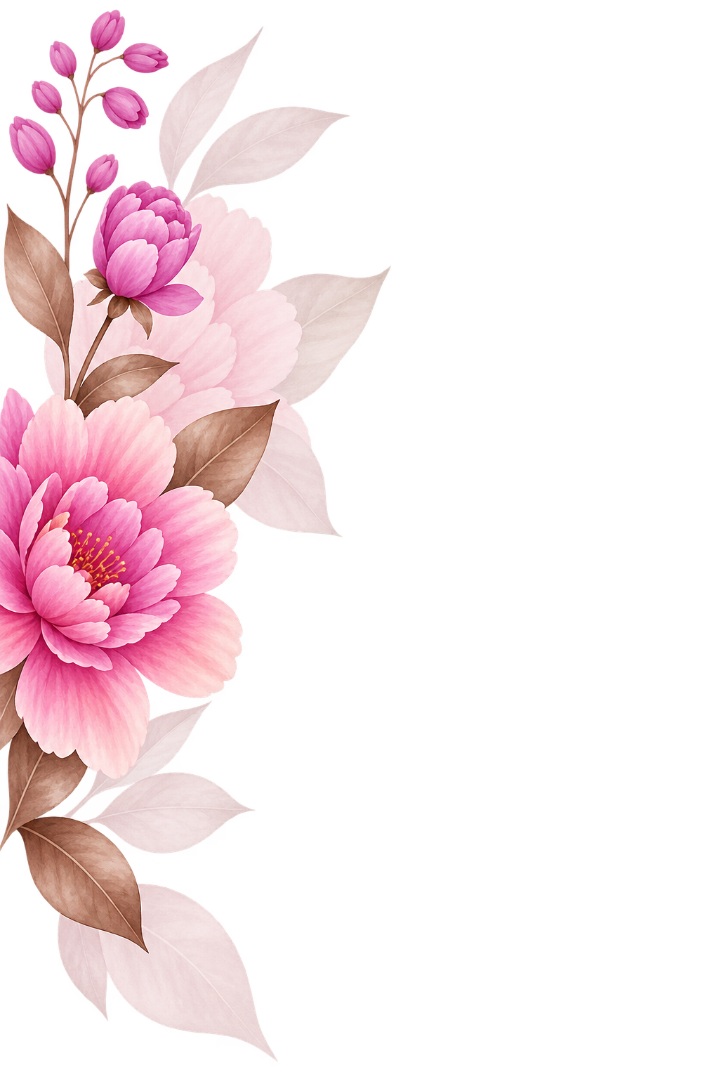 Botanical Peony Left